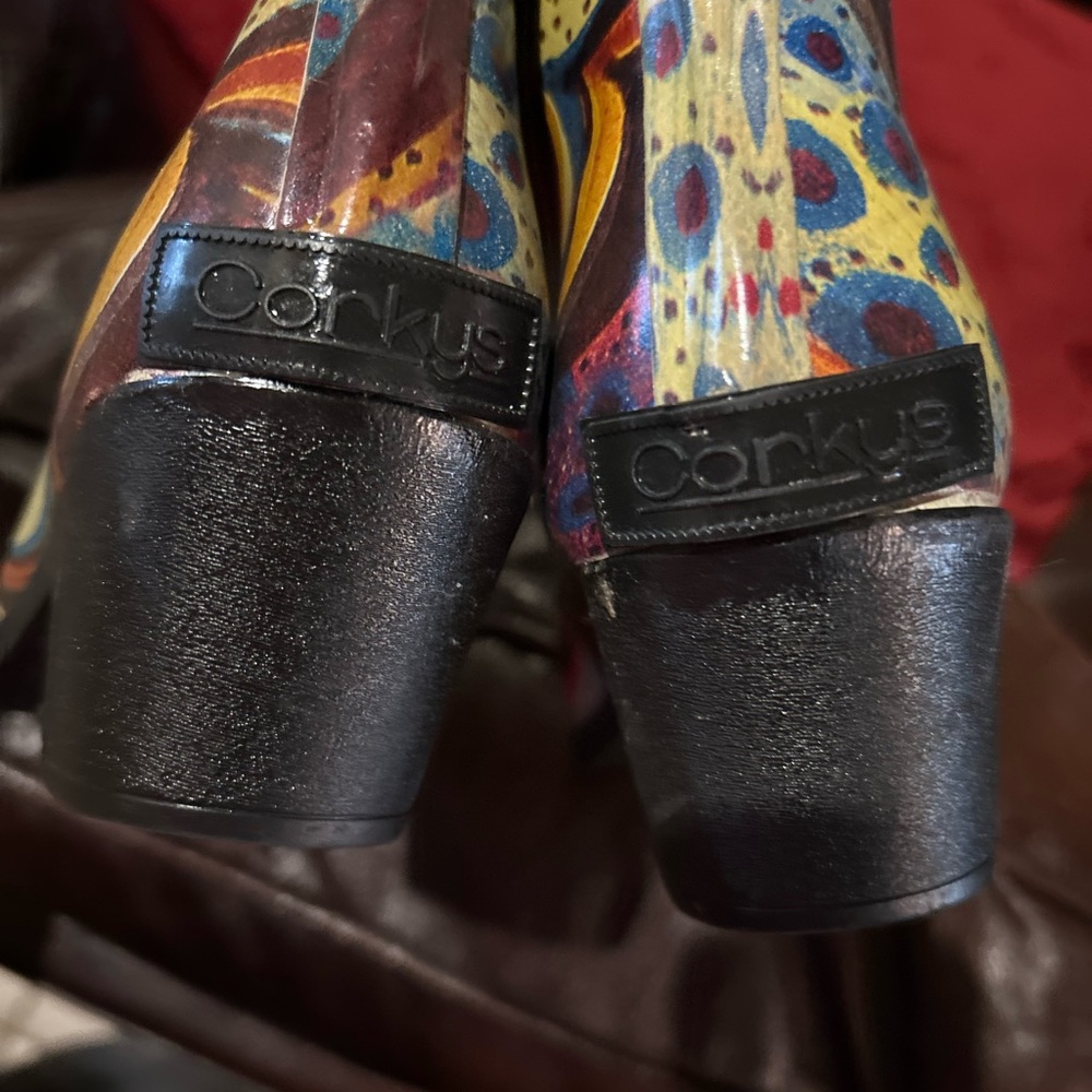 Corkys Colorful Patterned Cowboy Rain Booties